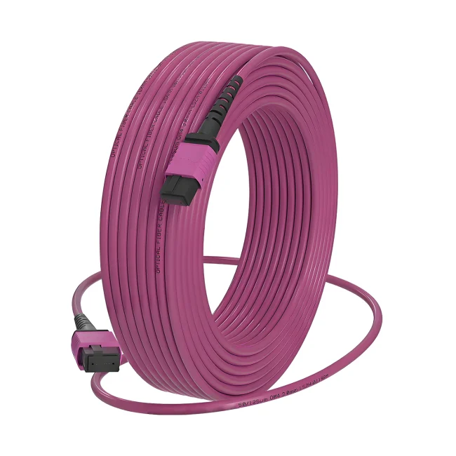 OM4 MPO Cable,Multimode fiber(OM4),Type A,OM4 MPO MTP 8 Jumper PC (Female) to OM4 MPO MTP 8 Jumper PC (Female),OFNP-Plenum,50m (164.04ft)