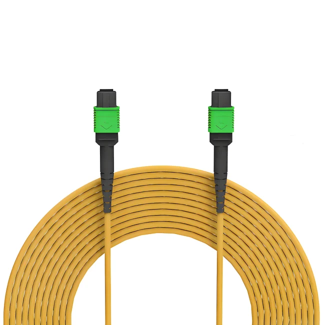 MPO Cable Meaning,Single Mode Fiber(G657A1),Type B,MPO OS2-8 Cable APC (Male) to MPO OS2-8 Cable APC (Male),OFNP-Plenum,8m (26.25ft)