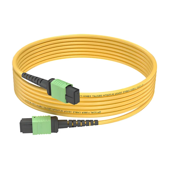 MPO Cable Types,Single Mode Fiber(G657A1),Type B,MPO Fiber Patch Cord-8 Cable APC (Male) to MPO Fiber Patch Cord-8 Cable APC (Male),OFNP-Plenum,25m (82.02ft)