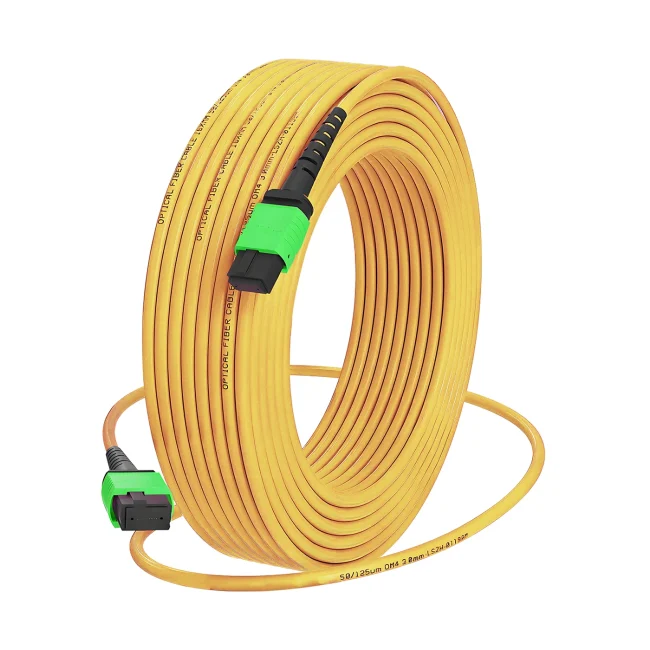 MPO 12 Patch Cord,Multimode fiber(OM5),Type B,Fiber OM5 MPO-MPO 12 PC Connector (Female) to Fiber OM5 MPO-MPO 12 PC Connector (Female),OFNP-Plenum,100m (328.08ft)