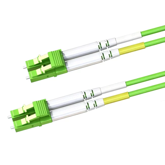 Fiber Jumper Cable Multimode, Duplex LC UPC Connector to Duplex LC UPC Connector, Multimode Fiber (OM5), 2.0mm, Tight-Buffered, Orange, Riser (OFNR), 0.2m (0.65ft)-30m (98.43ft)