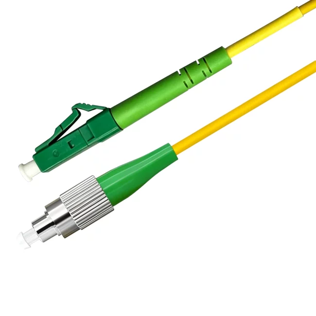 What Is A Fiber Jumper, LC/APC Connector Simplex to FC APC Connector Simplex, Single Mode Fiber(G657A1), 2.0mm, Tight-Buffered, Yellow, Riser (OFNR), 0.2m (0.65ft)-30m (98.43ft)
