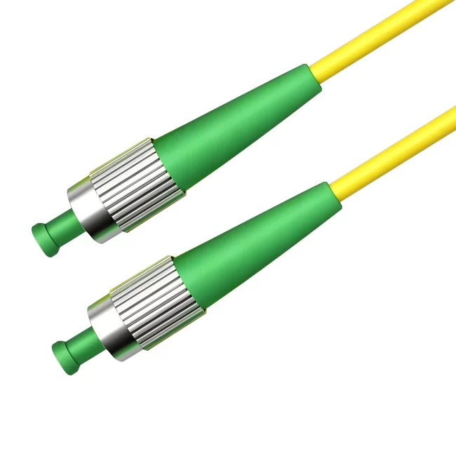Fiber Jumper Cables, FC UPC Fiber Connector Simplex to FC APC Connector Simplex, Single Mode Fiber(G657A1), 2.0mm, Tight-Buffered, Yellow, Riser (OFNR), 0.2m (0.65ft)-30m (98.43ft)