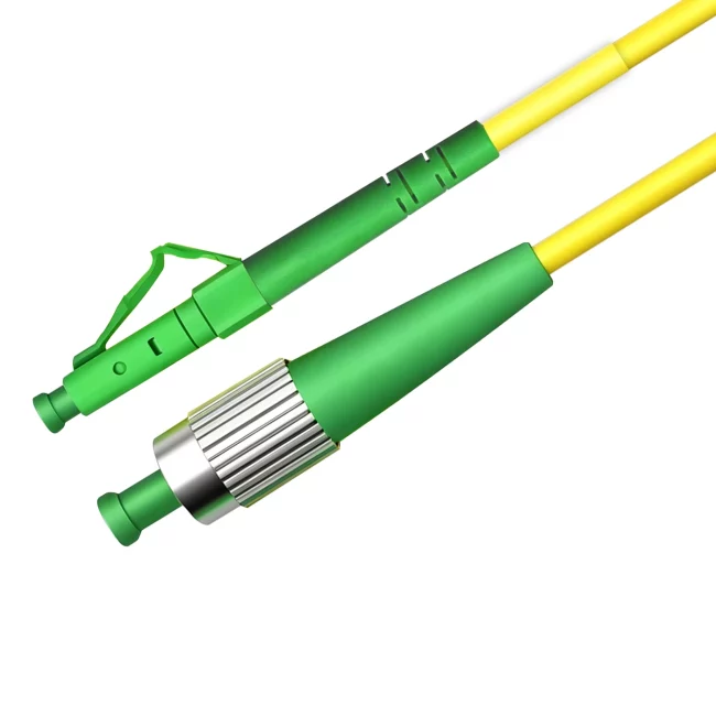 What Is A Fiber Jumper, LC/APC Connector Simplex to FC APC Connector Simplex, Single Mode Fiber(G657A1), 2.0mm, Tight-Buffered, Yellow, Riser (OFNR), 0.2m (0.65ft)-30m (98.43ft)