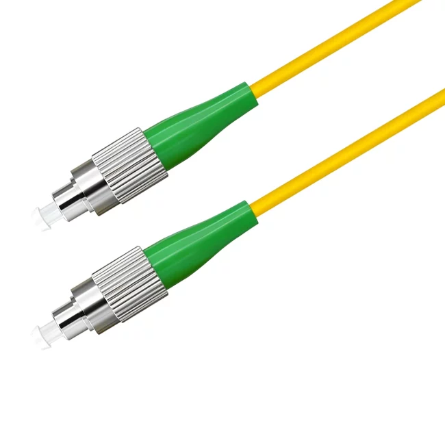 FC Patch Cord, FC APC Fiber Connector Simplex to FC APC Fiber Connector Simplex, Single Mode Fiber(G657A1), 2.0mm, Tight-Buffered, Yellow, Riser (OFNR), 0.2m (0.65ft)-30m (98.43ft)