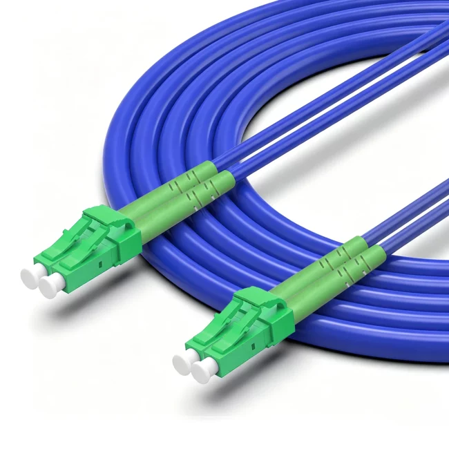 Specialty Fiber Optics, LC/APC Connector Duplex to LC/APC Connector Duplex, Single Mode Fiber(G657A1), 3.0mm, Blue, Riser (OFCR), 1m (3.28ft)-30m (98.43ft)
