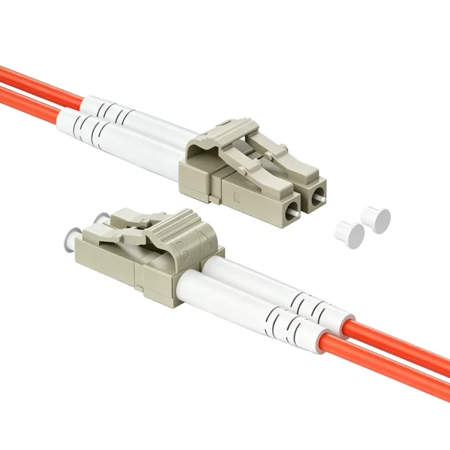LC Fiber Jumper Multimode, Duplex LC UPC Fiber Patch Cable to Duplex LC UPC Fiber Patch Cable, Multimode Fiber (OM1), 2.0mm, Tight-Buffered, Orange, Riser (OFNR), 0.2m (0.65ft)-30m (98.43ft)