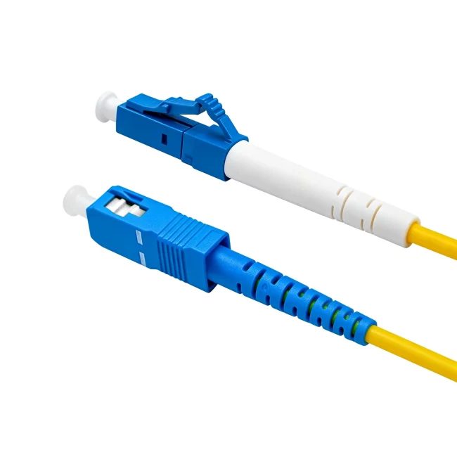 Fiber Patch Cables, LC UPC Connector Fiber Simplex to SC UPC Connector Fiber Simplex, Single Mode Fiber(G657A1), 2.0mm, Tight-Buffered, Yellow, Riser (OFNR), 0.2m (0.65ft)-30m (98.43ft)