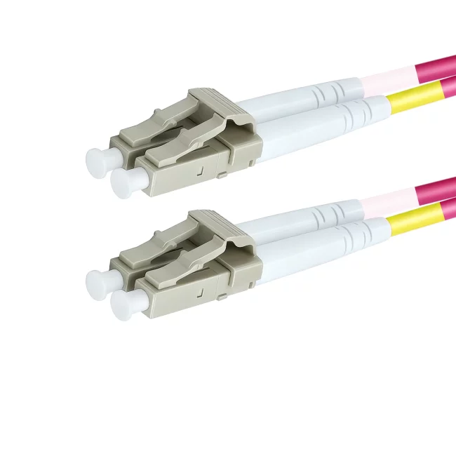 Fiber Jumper Cables Multimode, Duplex LC UPC Cable to Duplex LC UPC Cable, Multimode Fiber (OM4), 2.0mm, Tight-Buffered, Orange, Riser (OFNR), 0.2m (0.65ft)-30m (98.43ft)