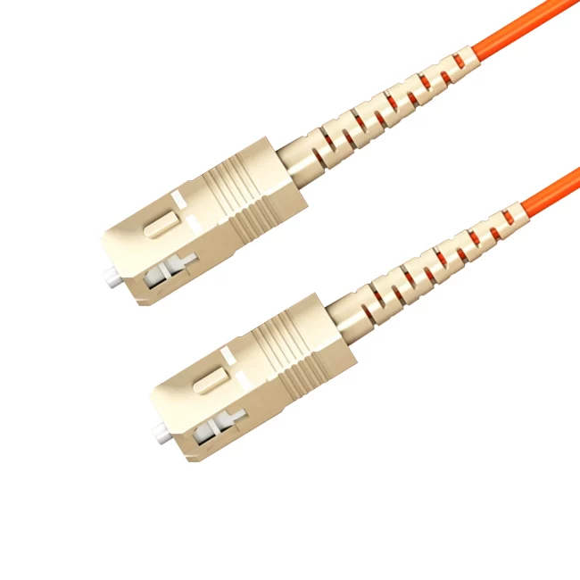 Fiber Jumper Cables, Duplex LC UPC MMF to Duplex SC UPC Connector Fiber, Multimode Fiber (OM1), 2.0mm, Tight-Buffered, Orange, Riser (OFNR), 0.2m (0.65ft)-30m (98.43ft)