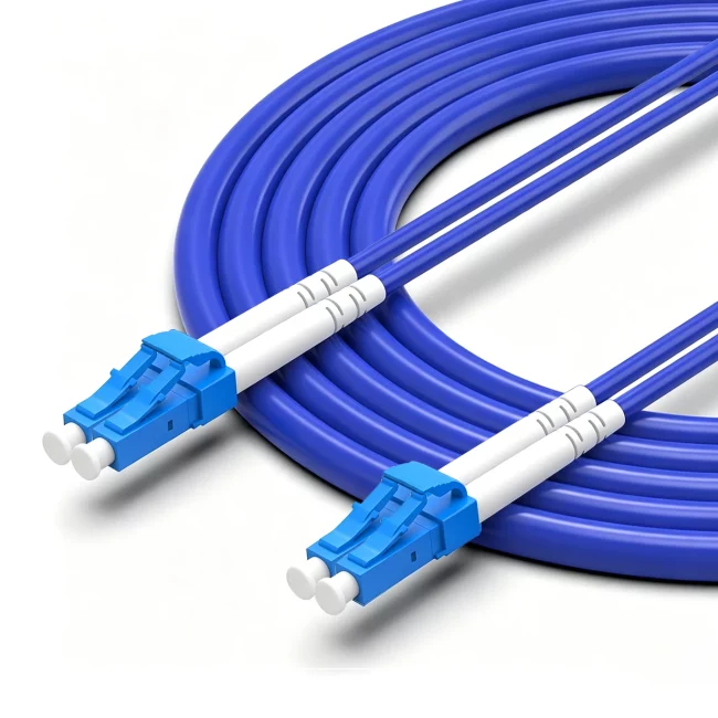Armored Fiber Optic Cable, Duplex LC UPC Fiber Patch Cable to Duplex LC UPC Fiber Patch Cable, Single Mode Fiber(G657A1), 3.0mm, Blue, Riser (OFCR), 1m (3.28ft)-30m (98.43ft)