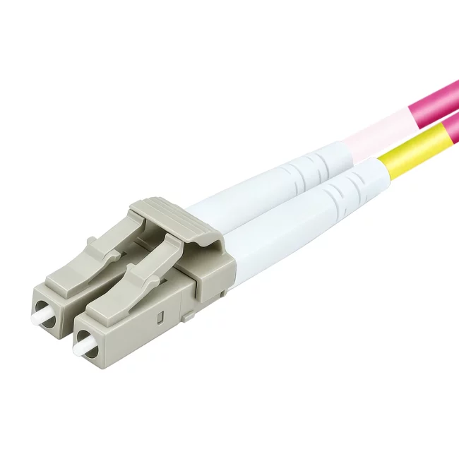What Is A Fiber Jumper, Duplex LC UPC MMF to Duplex SC UPC Connector Meaning, Multimode Fiber (OM4), 2.0mm, Tight-Buffered, Orange, Riser (OFNR), 0.2m (0.65ft)-30m (98.43ft)