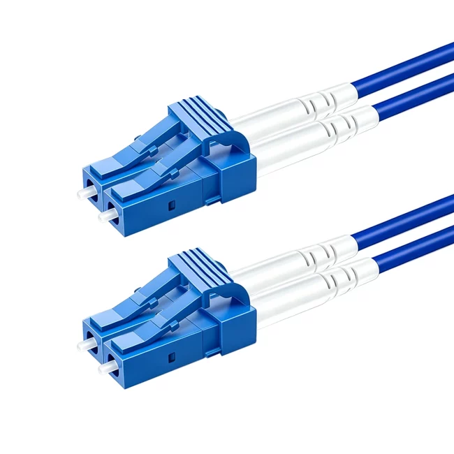 Armored Fiber Optic Cable, Duplex LC UPC Fiber Patch Cable to Duplex LC UPC Fiber Patch Cable, Single Mode Fiber(G657A1), 3.0mm, Blue, Riser (OFCR), 1m (3.28ft)-30m (98.43ft)