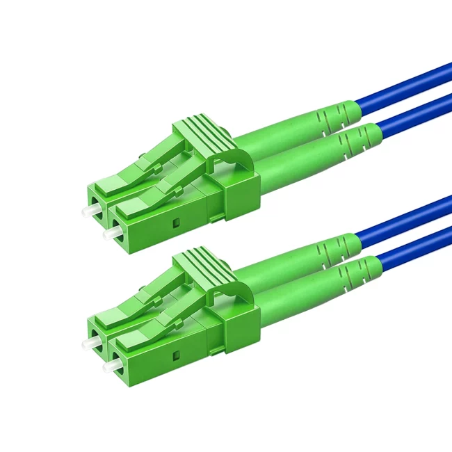 Specialty Fiber Optics, LC/APC Connector Duplex to LC/APC Connector Duplex, Single Mode Fiber(G657A1), 3.0mm, Blue, Riser (OFCR), 1m (3.28ft)-30m (98.43ft)