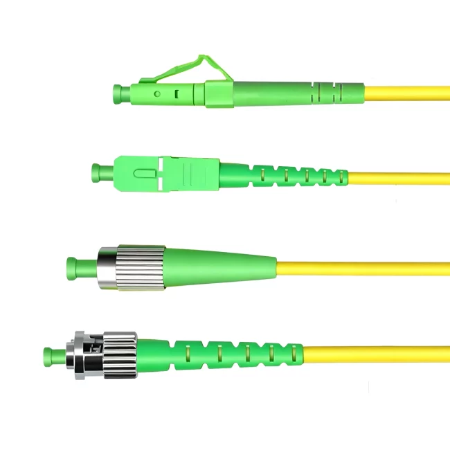 SC Fiber, SC APC Patch Cord Simplex to SC APC Patch Cord Simplex, Single Mode Fiber(G657A1), 2.0mm, Tight-Buffered, Yellow, Riser (OFNR), 0.2m (0.65ft)-30m (98.43ft)