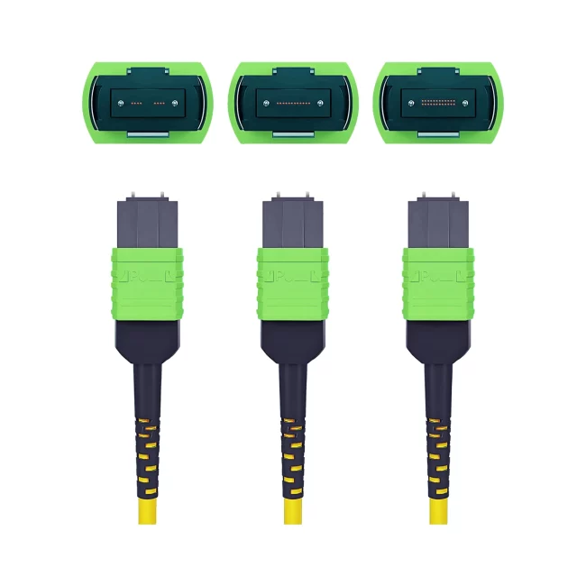 Fiber Optic MPO Patch,Single Mode Fiber(G657A1),Type C,MPO Cable Types-8 Cable APC (Male) to MPO Cable Types-8 Cable APC (Male),OFNP-Plenum,5m (16.4ft)