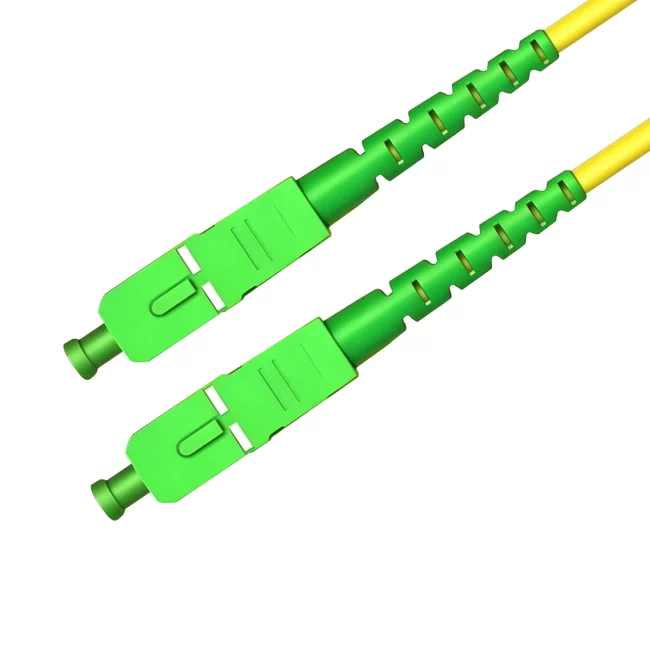 SC Fiber, SC APC Patch Cord Simplex to SC APC Patch Cord Simplex, Single Mode Fiber(G657A1), 2.0mm, Tight-Buffered, Yellow, Riser (OFNR), 0.2m (0.65ft)-30m (98.43ft)