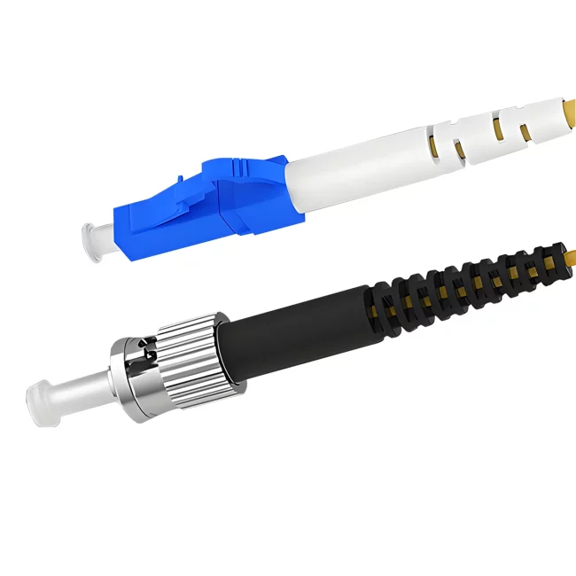 Fiber Jumper Types, LC UPC Connector Simplex to ST UPC Connector Simplex, Single Mode Fiber(G657A1), 2.0mm, Tight-Buffered, Yellow, Riser (OFNR), 0.2m (0.65ft)-30m (98.43ft)