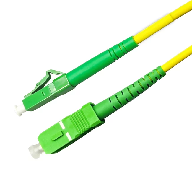 LC APC SC APC, LC/APC Connector Simplex to SC APC Connector Simplex, Single Mode Fiber(G657A1), 2.0mm, Tight-Buffered, Yellow, Riser (OFNR), 0.2m (0.65ft)-30m (98.43ft)