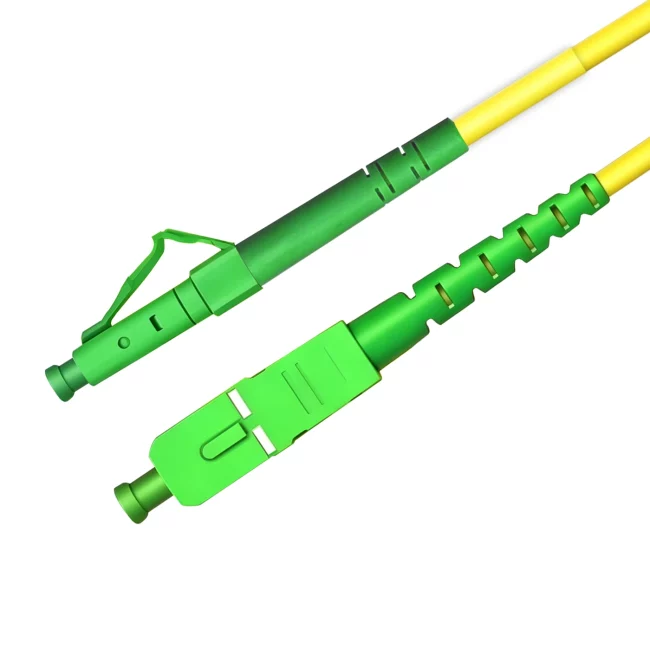 LC APC SC APC, LC/APC Connector Simplex to SC APC Connector Simplex, Single Mode Fiber(G657A1), 2.0mm, Tight-Buffered, Yellow, Riser (OFNR), 0.2m (0.65ft)-30m (98.43ft)