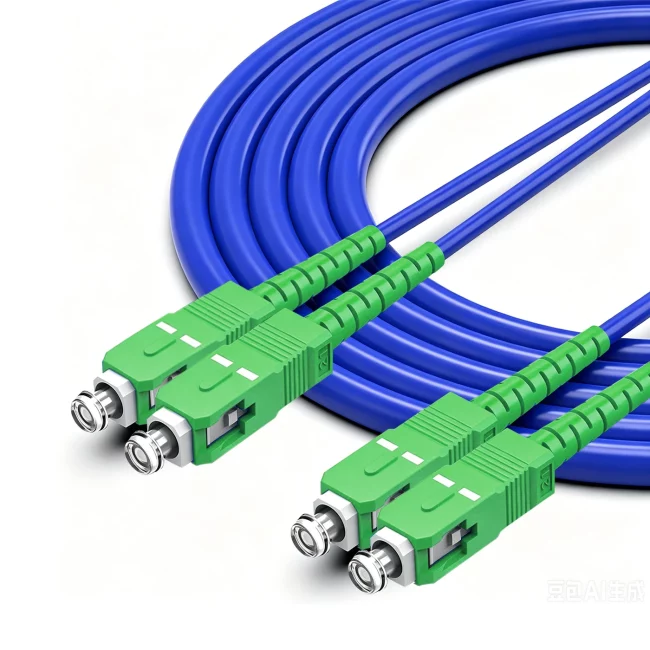 Armored Fiber Cable, SC APC Connector Duplex to SC APC Connector Duplex, Single Mode Fiber(G657A1), 3.0mm, Blue, Riser (OFCR), 1m (3.28ft)-30m (98.43ft)