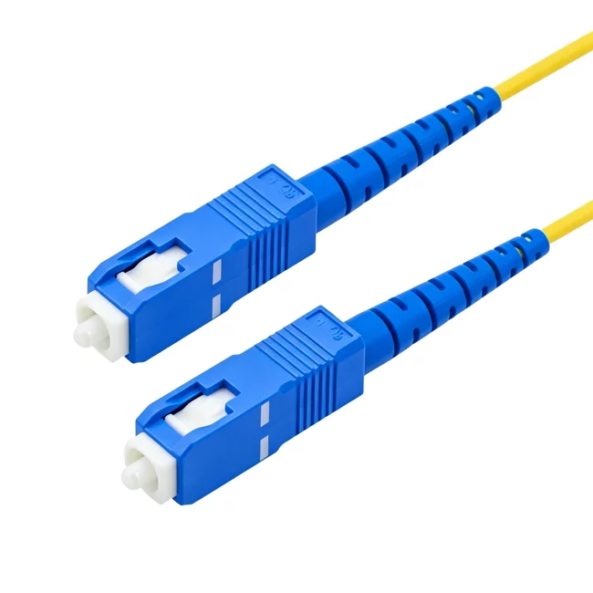 SC Fiber Patch Cable, Single Mode SC UPC Connector Duplex to Single Mode SC UPC Connector Duplex, Single Mode Fiber(G657A1), 2.0mm, Tight-Buffered, Yellow, Riser (OFNR), 0.2m (0.65ft)-30m (98.43ft)
