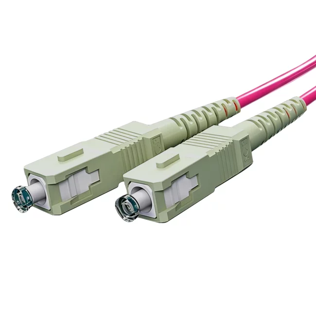 Fiber Jumper Types, Duplex SC UPC Connector Fiber to Duplex SC UPC Connector Fiber, Multimode Fiber (OM4), 2.0mm, Tight-Buffered, Orange, Riser (OFNR), 0.2m (0.65ft)-30m (98.43ft)