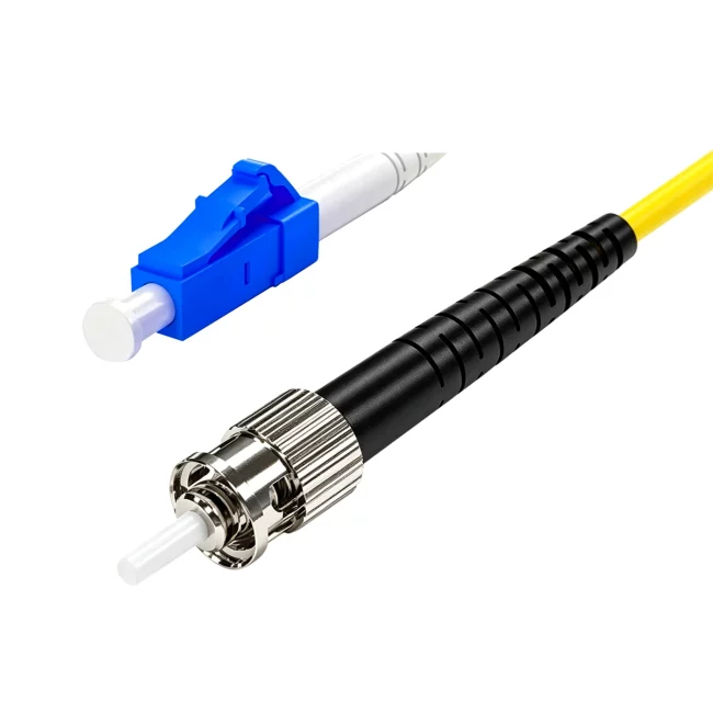 Fiber Jumper Types, LC UPC Connector Simplex to ST UPC Connector Simplex, Single Mode Fiber(G657A1), 2.0mm, Tight-Buffered, Yellow, Riser (OFNR), 0.2m (0.65ft)-30m (98.43ft)