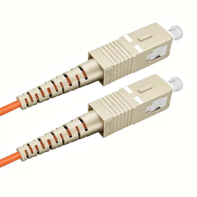 SC Fiber Patch Cable, Duplex SC UPC Connector Meaning to Duplex SC UPC Connector Meaning, Multimode Fiber (OM1), 2.0mm, Tight-Buffered, Orange, Riser (OFNR), 0.2m (0.65ft)-30m (98.43ft)