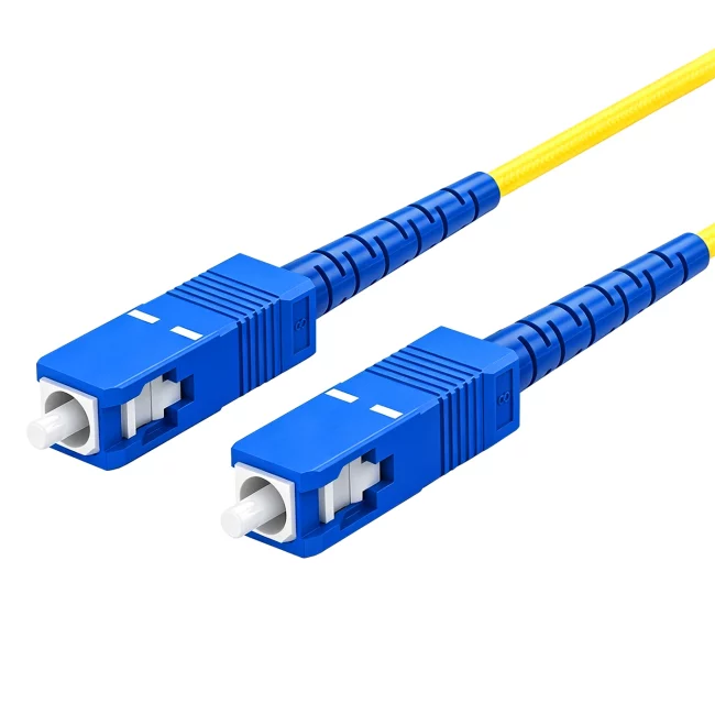 SC Fiber Connector, SC UPC Connector Fiber Simplex to SC APC Patch Cord Simplex, Single Mode Fiber(G657A1), 2.0mm, Tight-Buffered, Yellow, Riser (OFNR), 0.2m (0.65ft)-30m (98.43ft)