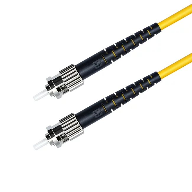Fiber Jumper Types, ST UPC fiber Duplex to ST UPC fiber Duplex, Single Mode Fiber(G657A1), 2.0mm, Tight-Buffered, Yellow, Riser (OFNR), 0.2m (0.65ft)-30m (98.43ft)