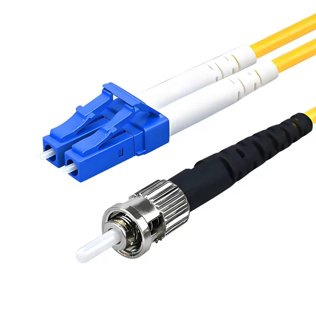 Fiber Patch Cables, Duplex LC UPC Fiber Cable to ST UPC Fiber Optic Connector Duplex, Single Mode Fiber(G657A1), 2.0mm, Tight-Buffered, Yellow, Riser (OFNR), 0.2m (0.65ft)-30m (98.43ft)