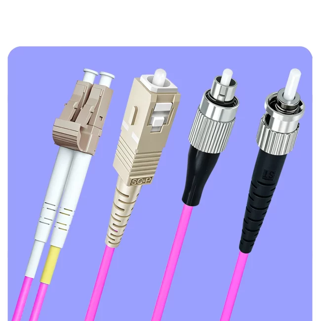 What Is A Fiber Jumper, Duplex LC UPC MMF to Duplex SC UPC Connector Meaning, Multimode Fiber (OM4), 2.0mm, Tight-Buffered, Orange, Riser (OFNR), 0.2m (0.65ft)-30m (98.43ft)