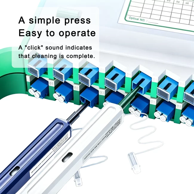 Fiber Optic Cleaning Pen LC/MU, one click fiber optic cleaning pen for 1.25mm LC/MU Connector, fiber optic cleaning tools