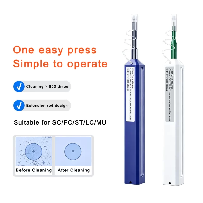 Fiber Optic Cleaning Pen LC/MU, one click fiber optic cleaning pen for 1.25mm LC/MU Connector, fiber optic cleaning tools