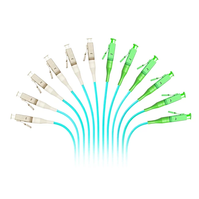 SC Fiber Tails, SC UPC Connector Meaning Simplex to Unterminated, Multimode Fiber (OM3), 0.9mm, Tight-Buffered, Aqua, PVC (Unrated), 1m (3.28ft)-5m (16.4ft)