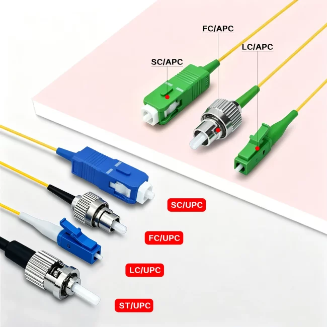 Fiber Pigtails Single Mode, FC APC Fiber Connector Simplex to Unterminated, Single Mode Fiber(G657A1), 0.9mm, Tight-Buffered, Yellow, PVC (Unrated), 1m (3.28ft)-5m (16.4ft)