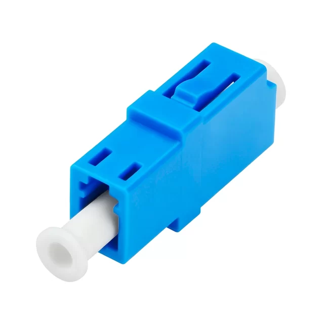 Fiber Adapters, LC UPC to LC UPC, Simplex/Duplex & Quad, Single Mode (OS2), Plastic Shuttered Fiber Optic Adapter/Coupler without Flange & with Flange, Blue Color