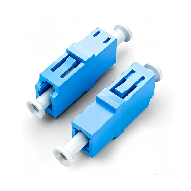 Fiber Adapters, LC UPC to LC UPC, Simplex/Duplex & Quad, Single Mode (OS2), Plastic Shuttered Fiber Optic Adapter/Coupler without Flange & with Flange, Blue Color