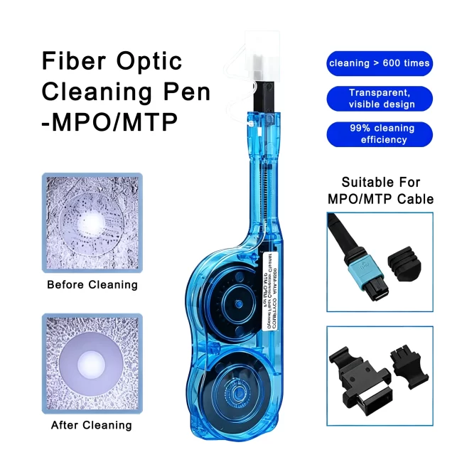MPO MTP Fiber Cleaner, Fiber Optic Cleaning Pen MPO/MTP, one click fiber optic cleaning pen for MPO/MTP Connector, fiber optic cleaning tools