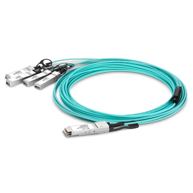 Active Optical Cable (AOC)|Active Optical Breakout Cable Cisco Compatible 100G QSFP28 to 4x25G SFP28 OM3 ,Flame Retardant LSZH ,1m (3.28ft)~30m (98.43ft)