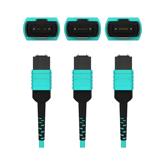 mpo fiber,mpo cable,mpo mpo fiber,MPO 24 Cable,Multimode Fiber(OM3),Type A,MPO 24 Connector-24 PC (Male) to MPO 24 Connector-24 PC (Male),Flame Retardant LSZH,1m (3.28ft)~100m (328.08ft)