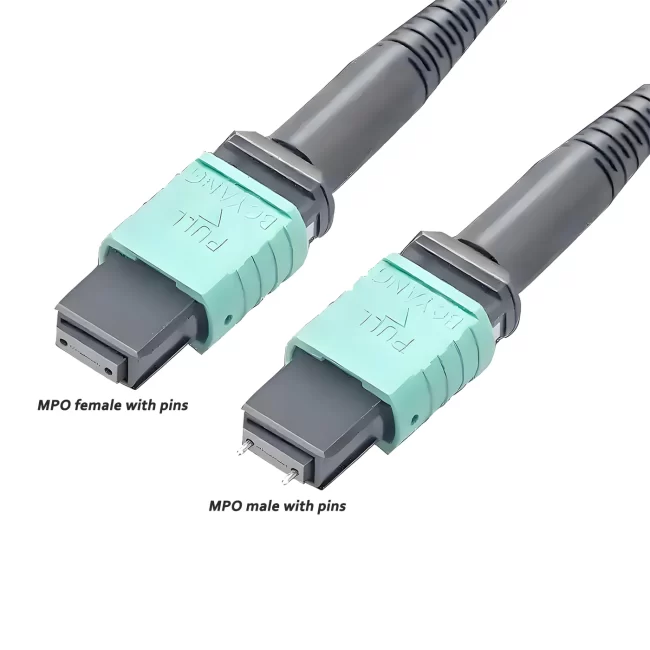 MTP Fiber Cables,MTP Connector,Multimode fiber(OM3),Type A,MTP-24 Cable UPC (Male) to MTP-24 Cable UPC (Male),Flame Retardant LSZH,1m (3.28ft)~100m (328.08ft)