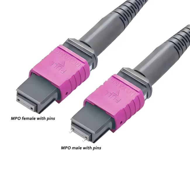 MTP To MTP,MTP Fiber Optic,Multimode fiber(OM4),Type A,MTP 24 Jumper UPC (Male) to MTP 24 Jumper UPC (Male),Flame Retardant LSZH,1m (3.28ft)~100m (328.08ft)